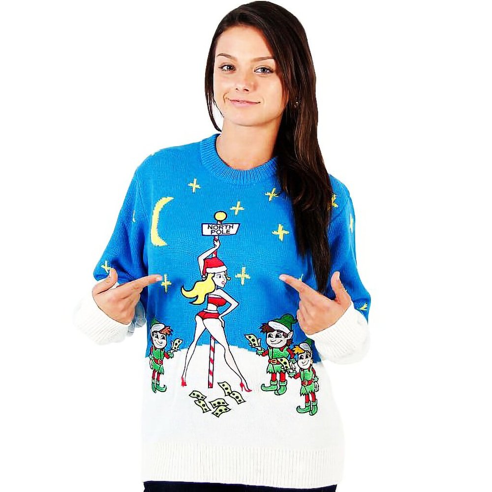 Women’s Stripper Pole Ugly Christmas Sweater